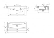 Раковина мебельная Cersanit MODUO SLIM 800х380х170 с 1 отверстием, белая S-UM-MOD80SL/1