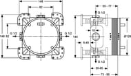 Инсталляция Ideal Standard ProSys + Смеситель для ванны/душа 6в1 термостат встраив  R016767+BD006XC