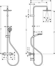 Душевая система Hansgrohe Vernis Blend 26276670 1jet термостат, верхний и ручной душ, черный матовый