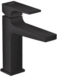 Смеситель Hansgrohe Metropol 32507670  для умывальника, с донным клапаном, 110мм, черный матовый — миниатюра 1