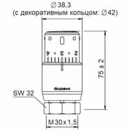 Термоголовка Oventrop "Uni SH" М30х1,5, 7-28*, белый, арт.1012066