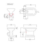 Биде напольное Devon&Devon Etoile IBBID1FET 540х330х380 с одним отверстием под смеситель, белый