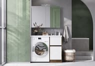 %Зеркальный шкаф AQUATON Лондри 100 1A267302LH010 970x130x750 5 стеклянных полочек, белый