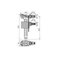 Клапан для унитаза ALCAPLAST A160UNI универсальный (1/2" и 3/8"), боковая подводка