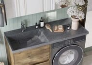 Раковина Aquaton Лондри 120 1A72843KLH21L 1200x500x162 д/стир.маш., литой мрамор, левая, графит