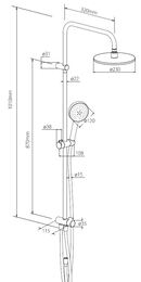 Душевая система Damixa Origin Bit/Jupiter верх.душ 230м, ручн.душ, 1функ.,черная 977700300/977000300