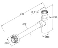 Сифон в стену Gustavsberg GB41109938 24 матовая латунь