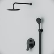 Душевая система AM.PM X-Joy FB85A1RH22 встраиваемый смеситель, верхний/ручной душ, черный матовый