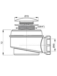 Сифон для душевого поддона Alcaplast A465 click/clack