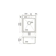 ����� Omoikiri AKISAME 41 LG (410�510�200) ������ �������/�������, ������� ������ 4973080