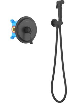 Набор с гигиеническим душем 4в1 Aquatek Классик AQ1519MB встраиваемый, однозахватный, черный матовый