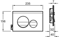 Клавиша смыва Jacob Delafon двойной смыв, белый матовый/глянец E20859-00-MWH