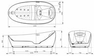 Ванна с эффектом невесомости TOTO NEOREST (2200х1050х780) гидро+аэромассаж, подсветка снизу