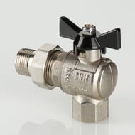 Кран угловой с американкой 3/4"ВН VALTEC PERFECT черная бабочка VT.328.N.05