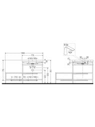 ������� � ��������� Duravit Happy D.2 Plus 1400�850�490 2 �����, ���� �����, ��� ����. HP4847O7171