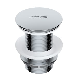 Донный клапан WasserKRAFT A244 Push-up для раковины без перелива, цвет: хром