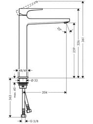 Смеситель Hansgrohe Metropol 32512140  для умывальника, с донным клапаном, 260мм, шлифов бронза — изображение 4