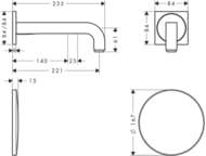 ��������� Axor Citterio 39118 ��� ����������� �����������, ���������, ����� 220 ��, ������� �����