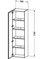 ����� Duravit L-Cube 500�1760�363 ���������, 4 �����, ����� �����, ������ ������� LC1181L4949