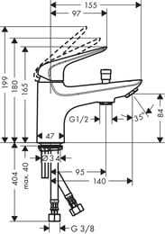 ��������� Hansgrohe Novus 71324000 �������� Eco, ��� �����/���� ������������, ����