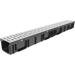 Лоток пластиковый DN 100 Gidrolica Light с решеткой стальной (1000х116х96) (комплект) арт.0806