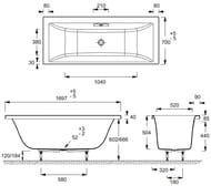 Ванна акриловая Jacob Delafon Evok 170x70 (с ножками) белая E60340-00