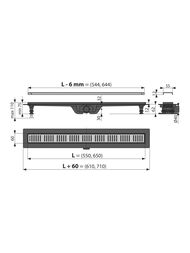 ������� ����� Alcaplast APZ10BLACK-650BRASS SIMPLE L=650�� H=62�� ������� ������/������� ������