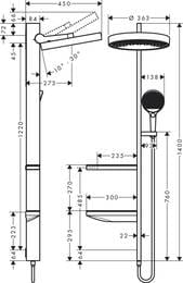 Душевая система Hansgrohe Rainfinity Showerpipe 360 1jet скрытый монтаж белый матовый 26842700