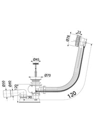 ����� ��� ����� ������� Alcaplast A55ANTIC-120-VE-01 ������-�����, ����� 120��