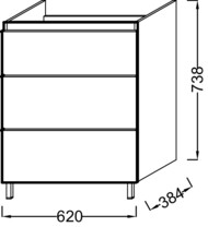 ����� ��� ���������� Jacob Delafon ODEON UP EB991G-E19 (620�384�738) 3 �����, ��� �������