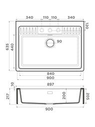 ����� Omoikiri KINOKAWA 90-WH (900�635�217) ArtCeramic, �������, ���� ����� 4993853