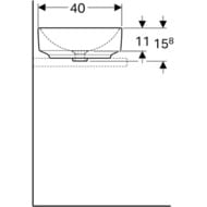 Раковина Geberit VariForm (550х400) накладная, без отв. под смеситель, без перелива 500.771.01.2