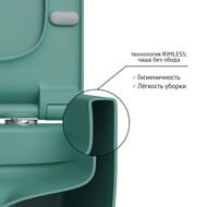 Унитаз подвесной Berges EGO XL 540х360х330 безободковый, сиденье с микролифтом, темно-зеленый 082141