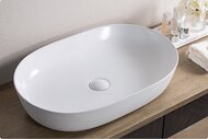 Раковина накладная BelBagno (610х410х135) овальная, без отверстия под смеситель, белая BB1348