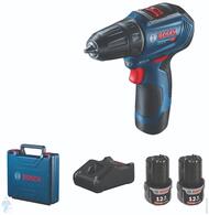 Дрель-шуруповерт BOSCH GSR 12V-30 аккумуляторный, 2 скорости, 420/1600об/мин, в кейсе,арт.06019G902