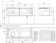 ����� ��� ���������� Villeroy & Boch LEGATO (1200�380�500) ���������, 2 �����, ����� B57900DH
