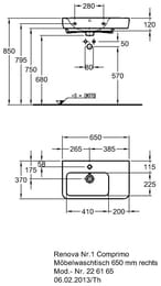 �������� Geberit Renova Compact (650�370�170) ����� ������, ���. ��� ����., ������� 226165000