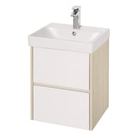 Тумба под умывальник AQUATON Сканди 45 1A251601SDB20 432x427x522 2 ящика, белый глянец/дуб верона