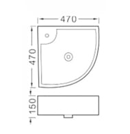 Раковина подвесная Акватек AQ5166B-00 (470х470х150) угловая,1 отвер. под смеситель,белый AQ5166B-00