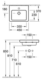 �������� Villeroy & Boch Subway 2.0 7315 F5 R1 (450�370) ��������� ��� ���������, �������, ceramic+