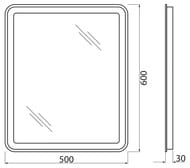 Зеркало BelBagno (500x30x600) с подсветкой и кнопочным выключателем SPC-MAR-500-600-LED-BTN