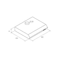 #Вытяжка JETAIR Light IX/F/50 (500х470х77) 350 м3/ч, 128 Вт, нерж. сталь PRF0094402B