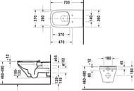 Унитаз подвесной DURAVIT DuraStyle 370х700 безбарьерный, безободковый, крепление 2559090000