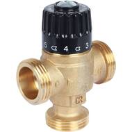 Термостатический смес. клапан STOUT для систем отопления и ГВС 1" НР 30-65°С KV 1,8 центр.смеш
