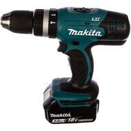Дрель-шуруповерт MAKITA DHP453RFE аккумуляторная, ударная, 18В, 2х3.0Ач,13мм, 400/1300об/мин, кейс