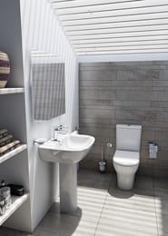 Унитаз-компакт Vitra Zentrum (355х610х830) с сиденьем,антибакт. покр.,горизонт. вып. 9012B003-7204
