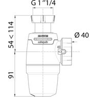Сифон для раковины WIRQUIN NEO AIR 1 1/4 х 40, без выпуска, 30987069