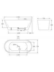 ����� ��������� BelBagno BB61-1700-W0 1700x750x600 ���������������, ��� ��������, �/�, ����: �����