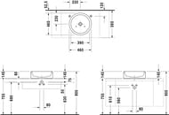 Раковина DURAVIT STARCK 1 460х145 без площадки под смеситель, без перелива, крепление 0445460000