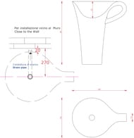 Раковина отдельностоящая ArtCeram Cup 690х500х850  в форме чашки, цвет: черно-белый OSL004 01 50